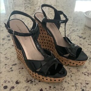 Black Wedge Sandals